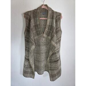 Yaira plaid knit sweater vest cardigan sz L